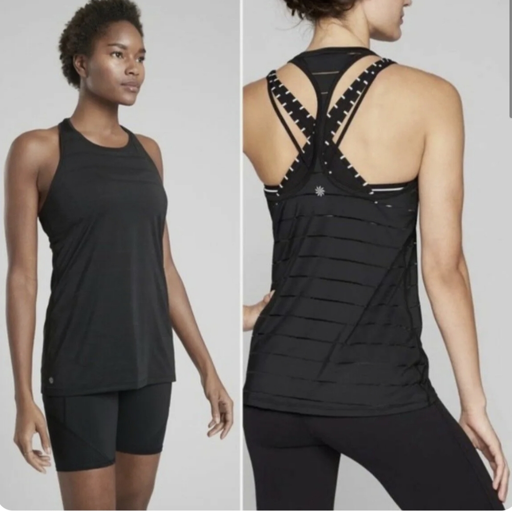 GUC Black Athleta Chi Racerback Tank